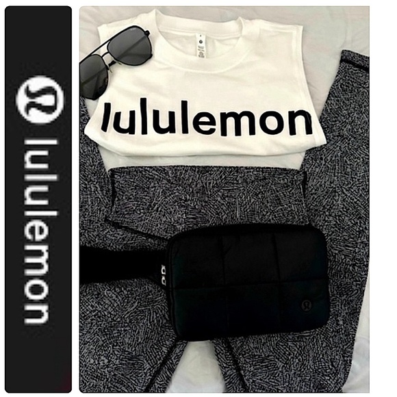 •LULULEMON/Black + White Rare Leggings/4• - Picture 1 of 7